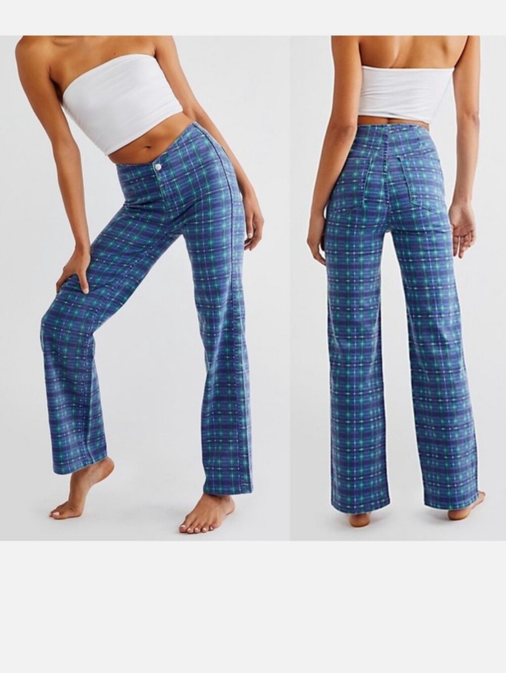 Free People Isla Printed Slim Straight Jeans